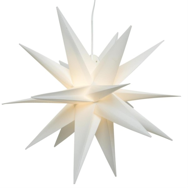 LED Outdoor 3D Stern - hängend - 6 warmweiße LED - D: 60cm - Außentrafo - weiß