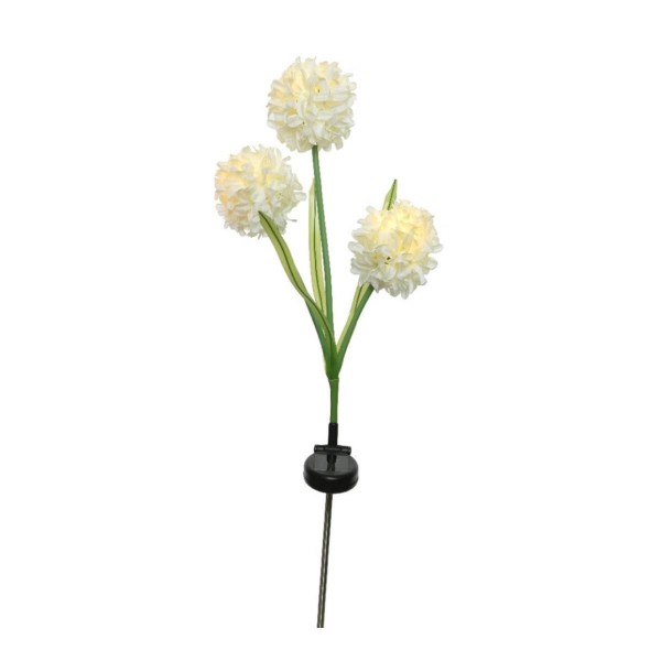 LED Solar Gartenstecker Blume - warmweiße LED - H: 70cm - Lichtsensor - weiß
