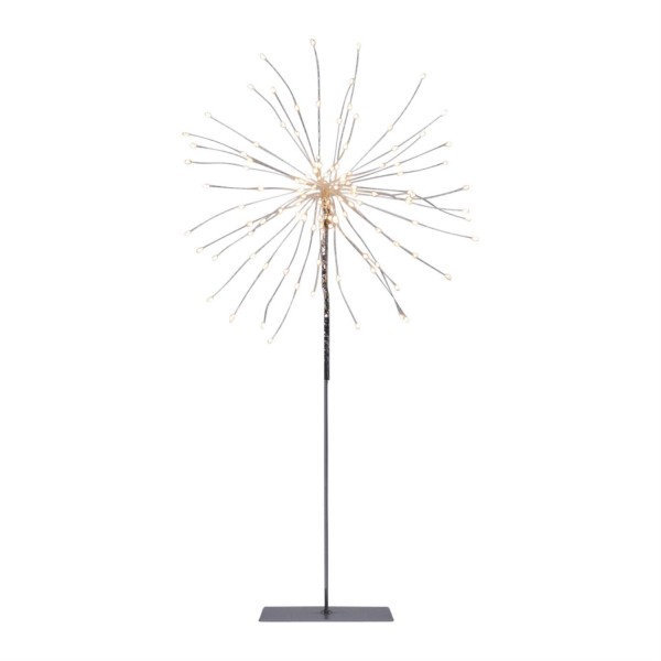 LED Stern Feuerwerk - Dekoleuchte - stehend - 120 warmweiße LED - H: 50cm - für Innen - silber