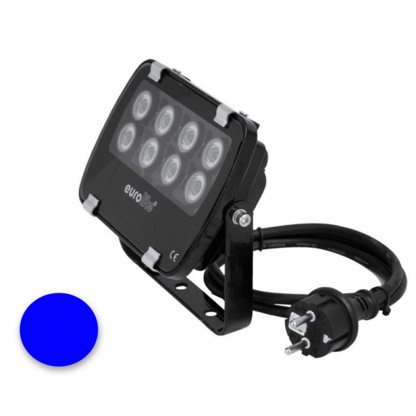 EUROLITE LED IP FL-8 | 30° | 8x1W | IP56 | blau - Fassandenstrahler - Flutlicht - Baumstrahler - Scheinwerfer