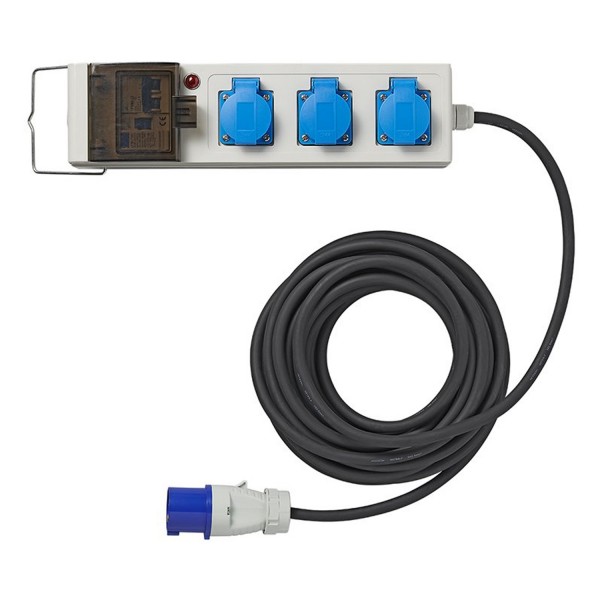 Zelt-/Faltwagen-Steckdose 10M 3x2,5mm mit Sicherung und Personenschutz (MCCB und RCD)