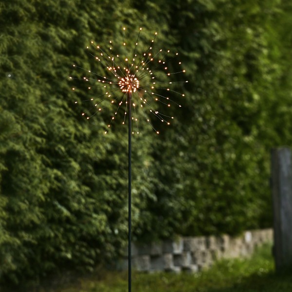 LED Dekostab "Firework" - H: 110cm - 160 kleine warmweiße LED - inkl. Trafo - outdoor - schwarz