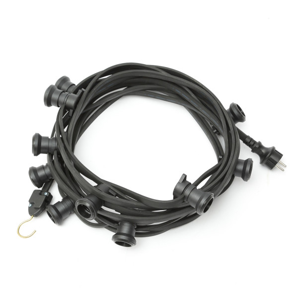 Illu-/Partylichterkette BLACKY 30m - Außenlichterkette schwarz - 30x E27 Schraubfassung