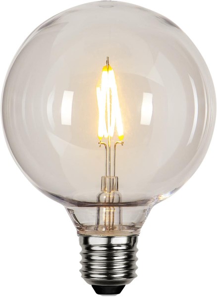 Decoration LED "Party Filament" - E27 - Big Globe klar - Polycarbonat - 2700K - 80lm - D: 9,5cm - 230V