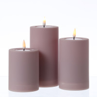 Vorschau: LED Stumpenkerze MIA - Kunststoff - 3D Flamme - H: 10cm - D: 7,5cm - für Außen - rosa Vorschau: LED Stumpenkerze MIA - Kunststoff - 3D Flamme - H: 10cm - D: 7,5cm - für Außen - rosa