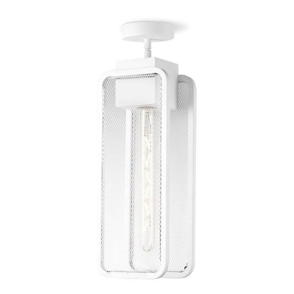 Moderne Deckenlampe WEAVE weiß - für Filament LED Leuchtmittel - 47,5cm x 11cm - E27