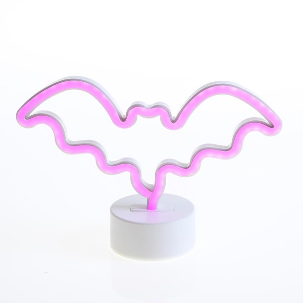 LED NEON Figur FLEDERMAUS - Neonlicht - H: 17cm - Batterie oder USB Betrieb - stehend - pink