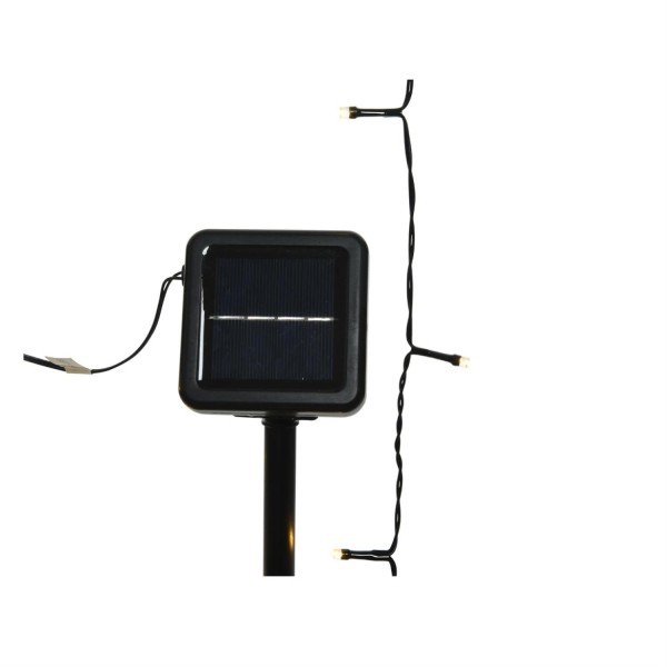 LED Solar Lichterkette - 200 warmweiße LED - 8 Funktionen - L: 19,9m - schwarzes Kabel - für Außen
