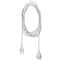 Kabel mit E27 Lampenfassung - für Lampenschirme/Hängeleuchten - für Innen/Außen - 5m - weiß Kabel mit E27 Lampenfassung - für Lampenschirme/Hängeleuchten - für Innen/Außen - 5m - weiß