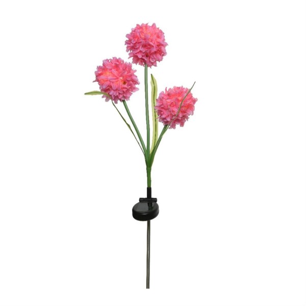 LED Solar Gartenstecker Blume - warmweiße LED - H: 70cm - Lichtsensor - rosa