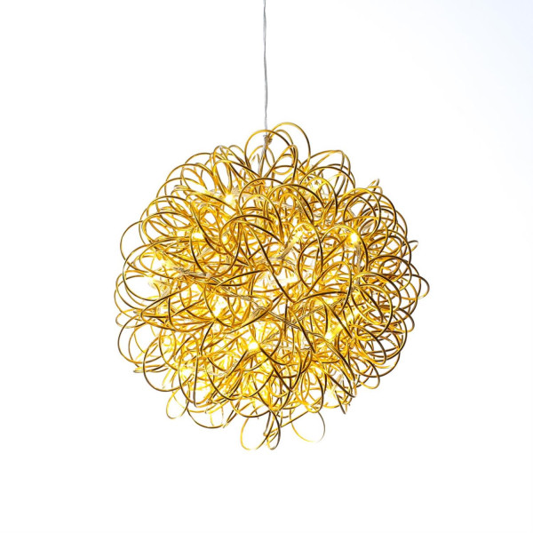 LED 3D Design Drahtkugel SPHERE - 50 warmweiße LED - D: 30cm - für Innen und Außen - gold