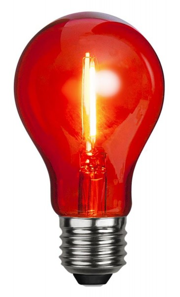 LED Leuchtmittel DEKOPARTY rot - klar - A60 - E27 - 1W - 26lm