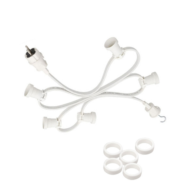 Illu-/Partylichterkette 40m - Außenlichterkette weiß - Made in Germany- 60 Edison LED Filamentlampen