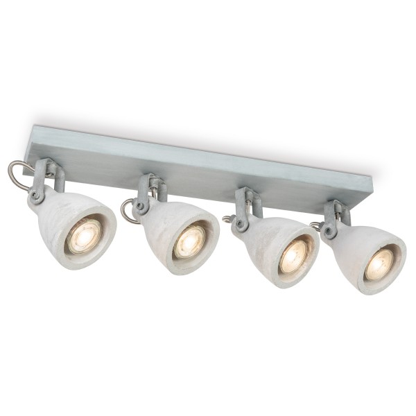 Deckenspots VEDI 4er Balken - Betonoptik grau - inkl. 4 x GU10 3000K 345lm 36° - Lichtbalken