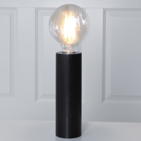 Lampenfassung "Tub" - E27 Fassung - Schalter - H: 25cm - stehend - schwarz