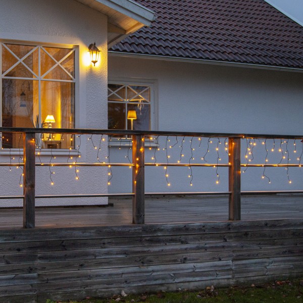 LED Lichtvorhang - Serie LED - outdoor - 480 ultra warmweiße LED - L: 11,9m, H: 55cm - schwarzes Kabel