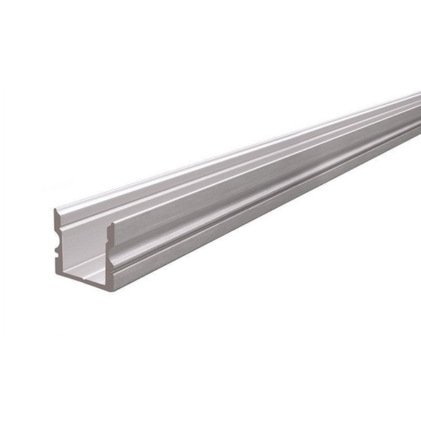 Hohes U-Profil - 1 Meter - Aluminium gebürstet - Außen: 16x15 - Breite innen: 11,7mm