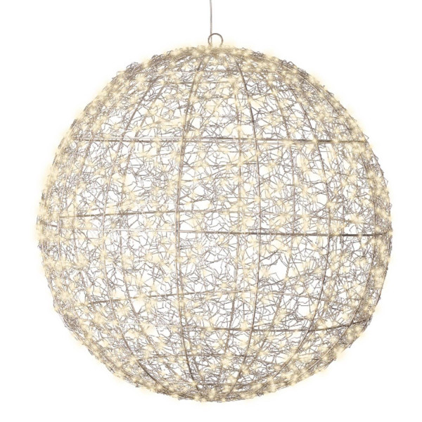 LED Drahtkugel - Leuchtkugel - 960 warmweiße LED - Timer - D: 58cm - für Innen/Außen