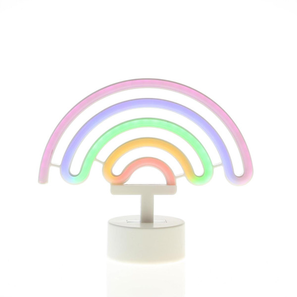 LED NEON Figur REGENBOGEN - Neonlicht - H: 19cm - Batterie oder USB Betrieb - stehend - bunt