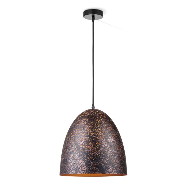 Pendelleuchte RUSTY - 30cm Lampenschirm im Vintage Rost-Look mit Gold - E27 - 100cm Kabel