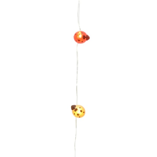 LED Drahtlichterkette KORKEN - mit Marienkäfern - für Flaschen - Timer - 8 LED - L: 70cm - rot/gelb