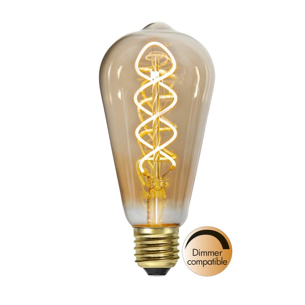Dekoration LED Tropfenlampe "Amber Spiral Filament"- E27- ultra warmweiß 2100K - 155lm - H: 140mm