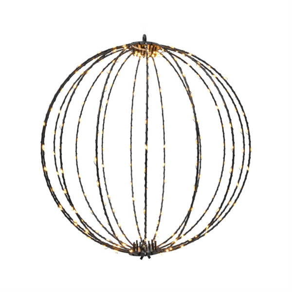 LED Drahtkugel - 3D Leuchtkugel - D: 38cm - 240 bernstein LED - faltbar - 8 Modi/Timer - Innen/Außen