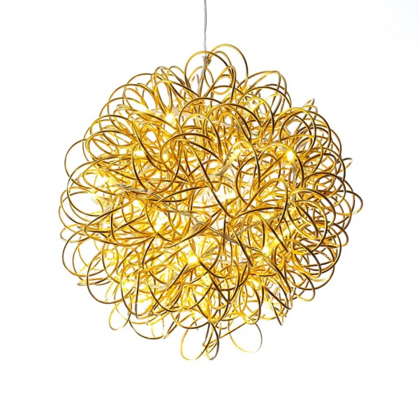 LED 3D Design Drahtkugel SPHERE - 100 warmweiße LED - D: 40cm - für Innen und Außen - gold