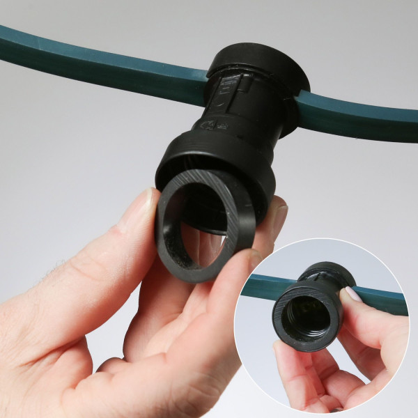 Illu-/Partylichterkette 20m - Außenlichterkette grün - Made in Germany- 30 kaltweiße LED-Kugellampen