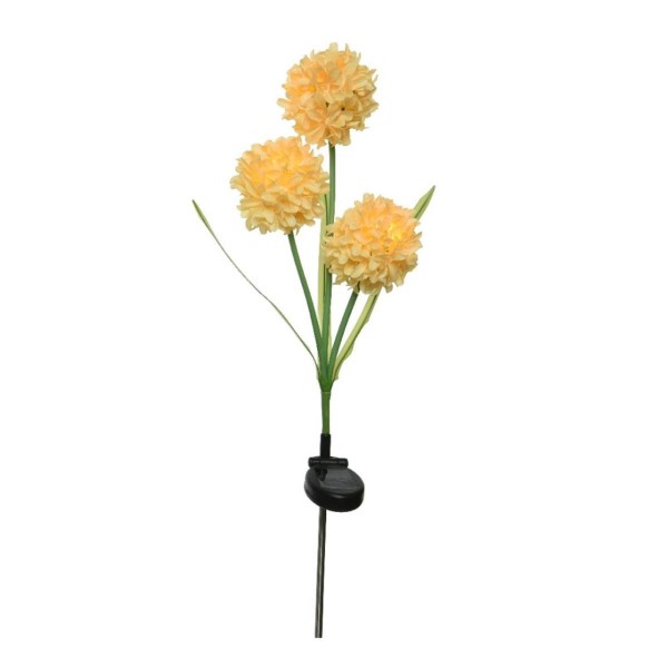 LED Solar Gartenstecker Blume - warmweiße LED - H: 70cm - Lichtsensor - gelb