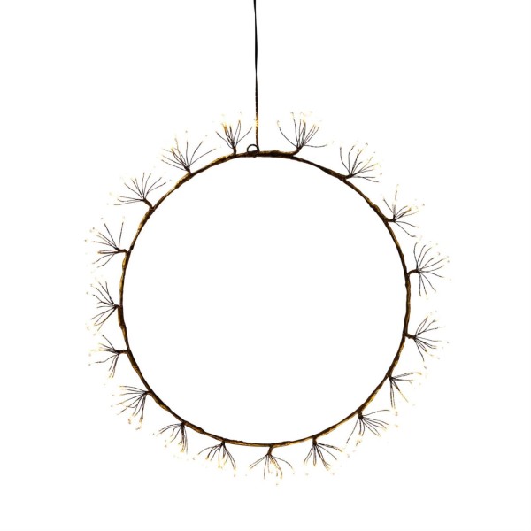 LED Lichtkranz Flower - Türkranz - 180 warmweiße LED - D: 35cm - Trafo - für Außen - schwarz