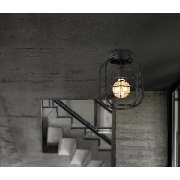 Deckenleuchte NERO 1fach - E27 - schwarz - 30cm - Industrie-Design