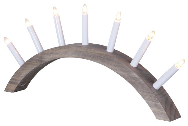 Lichterbogen "Aura" - 7 warmweiße Glühlampen - L: 58cm, H: 29cm - Holz - Schalter - Braun