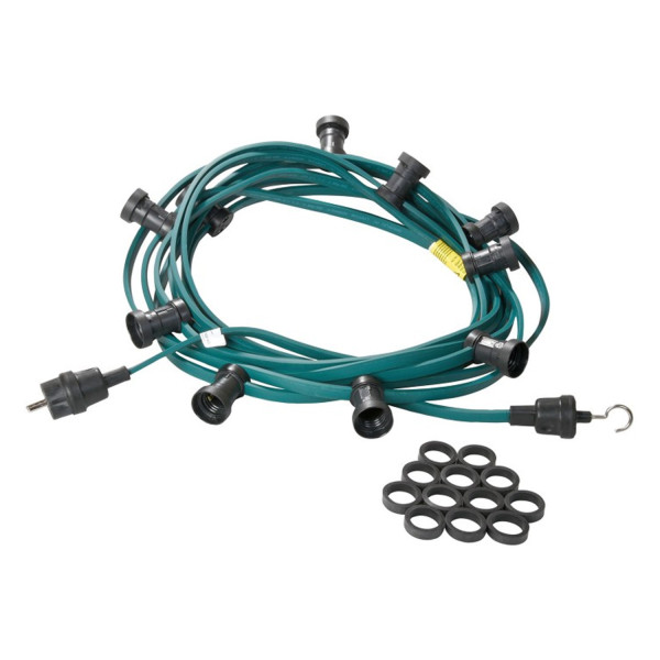 Illu-/Partylichterkette 40m - Außenlichterkette grün - Made in Germany - 40 opale LED Tropfenlampen