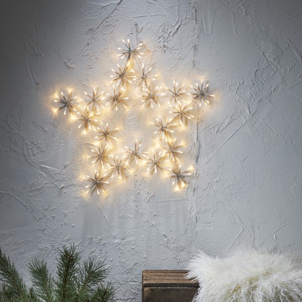 LED Stern Flower Star - hängend - D: 60cm - 200 warmweiße LED - inkl. Trafo - Outdoor - transparent
