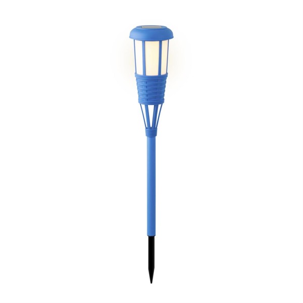 LED Solar Fackel FLAME - Gartenfackel - simulierter Flammeneffekt - H: 61cm - Lichtsensor - blau