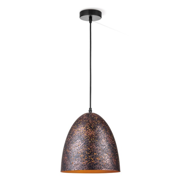 Pendelleuchte RUSTY - 25cm Lampenschirm im Vintage Rost-Look mit Gold - E27