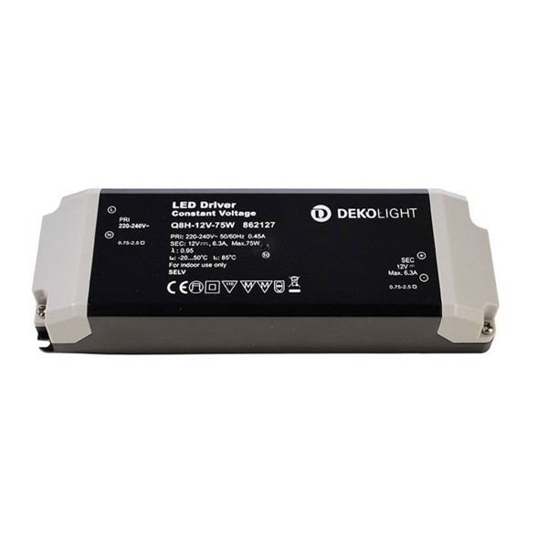 Kapego Netzgerät BASIC - 12V 75W 6,3A - schwarz - kurzschluss- überlastfest - Thermo - 184x61x32mm